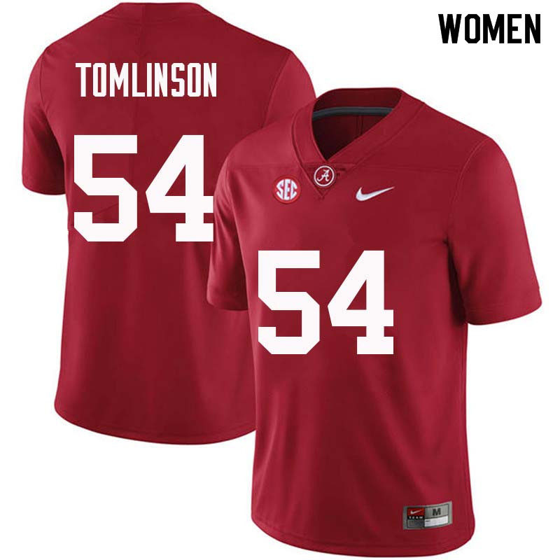 Women #54 Dalvin Tomlinson Alabama Crimson Tide College Football Jerseys Sale-Crimson
